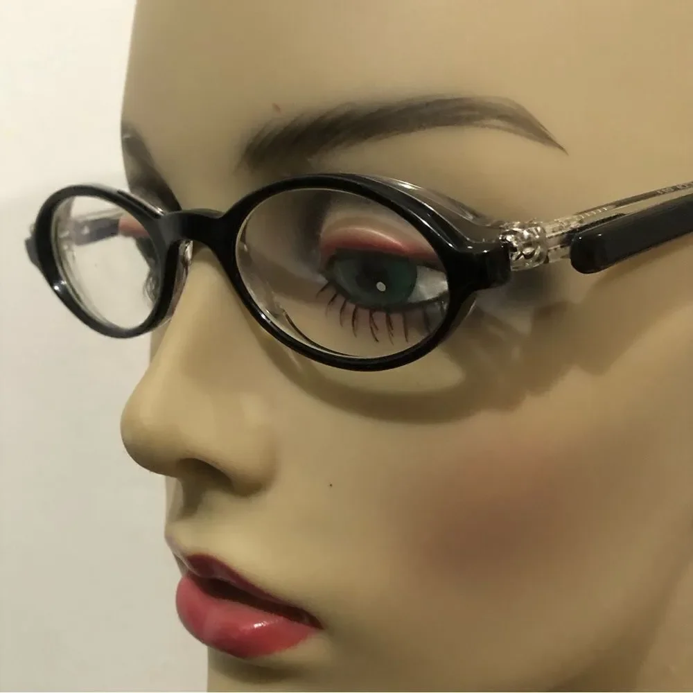 Rare Authentic Face a Face BINGO Oval Black/Clear Eye Glasses France
